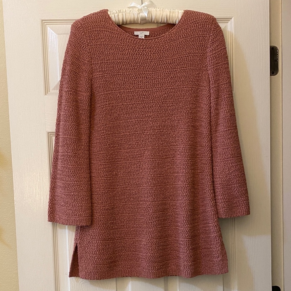 Textured Pink Tunic Sweater